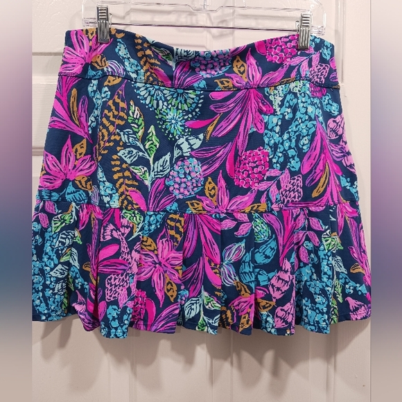 Lilly Pulitzer Bessie Skort Aegean Navy Calypso Coast L - Picture 4 of 6